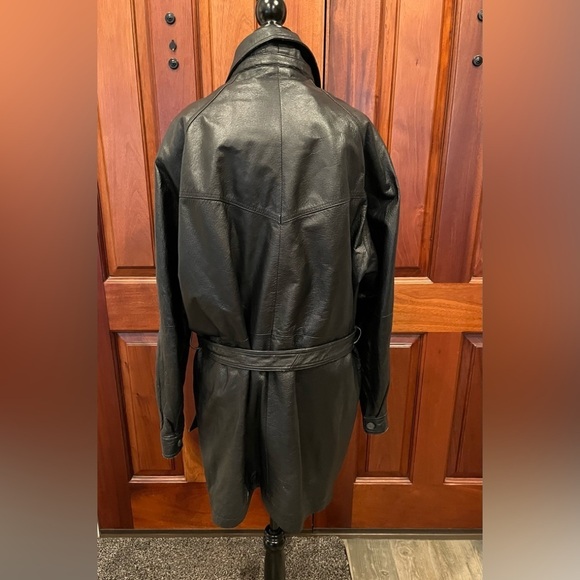 Oscar Piel Leather Jacket Women XL Black Belted Zip Removable Sherpa Lining - Picture 3 of 14